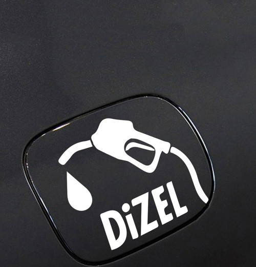 Diesel Oto Yakıt Depo Yakıt Kapağı Sticker 12 Cm