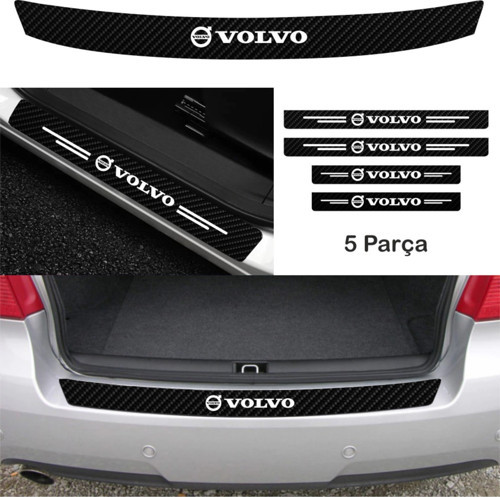 Volvo İçin Uyumlu Aksesuar Oto Bağaj Ve Kapı Eşiği Sticker Set Karbon