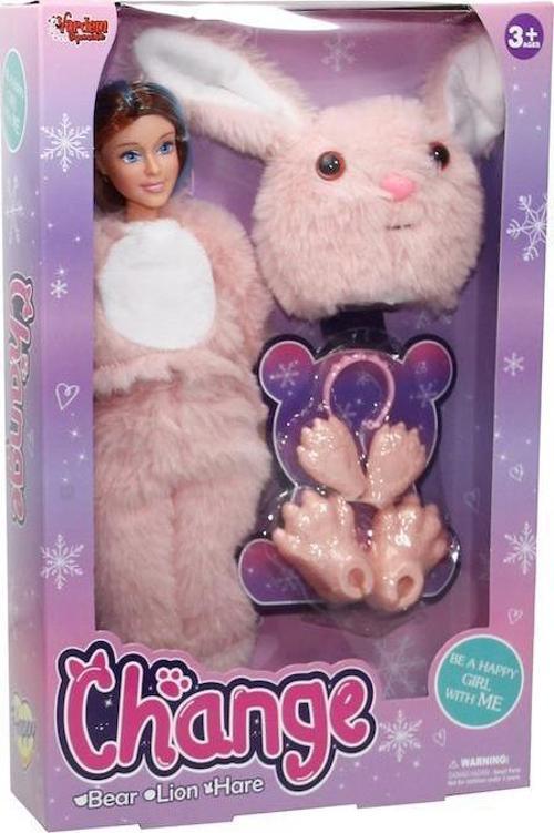 Change Oyuncak Pembe Tavşan Aksesuarlı 30 Cm Bebek 66838