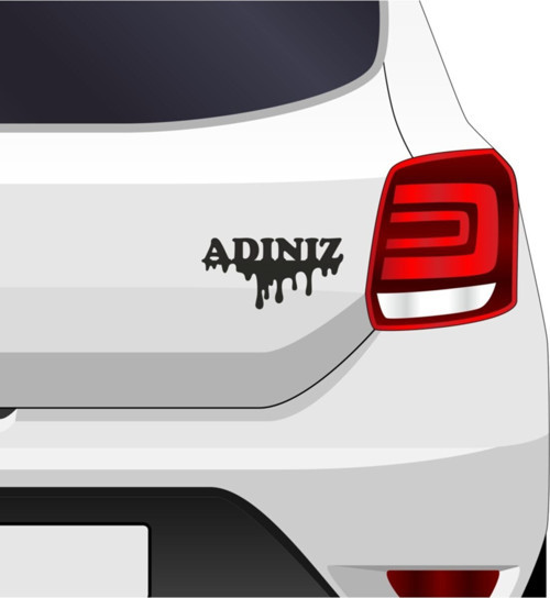 İsim Yazı Oto Sticker 20*11 Cm
