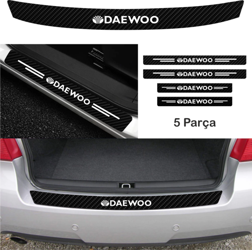 Daewoo Nexia İçin Uyumlu Aksesuar Oto Bağaj Ve Kapı Eşiği Sticker Set Karbon
