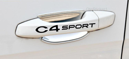 Citroen C4 İçin Uyumlu Aksesuar Sport Kapı Kolu Sticker Set 8 Adet 10*1 5 Cm