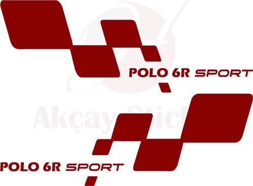 Volkswagen İçin Uyumlu Aksesuar Polo 6R Kapı Altı Sag Sol Takım Set Oto Sticker Kırmızı 40*15 Cm