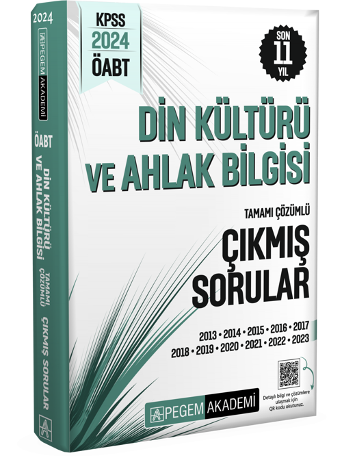 Pegem Akademi 2024 KPSS ÖABT Din Kültürü ve Ahlak Bilgisi Tamamı Çözümlü Çıkmış Sorular