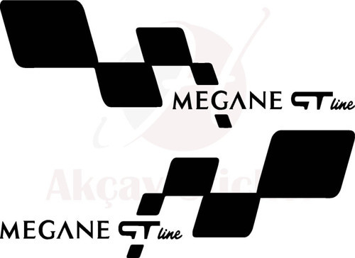Renault Megane Gt Line Kapı Altı Sag Sol Takım Set Oto Sticker Siyah 40*15 Cm