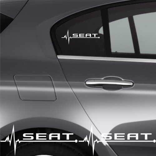 Seat Altea İçin Uyumlu Aksesuar Oto Ritim Sticker 2 Adet 20*9 Cm