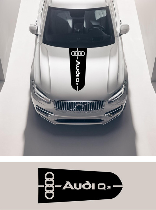 Audi Q2 İçin Uyumlu Aksesuar Oto Kaput Şerit Sticker 75 Cm