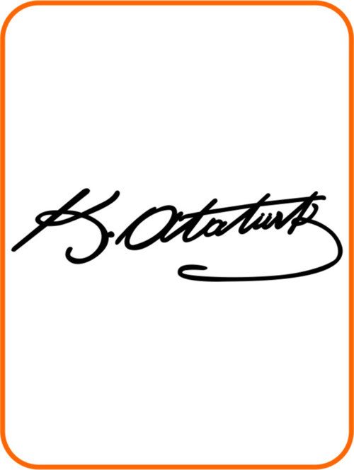 Atatürk Imza Oto Sticker Siyah 33*10 Cm