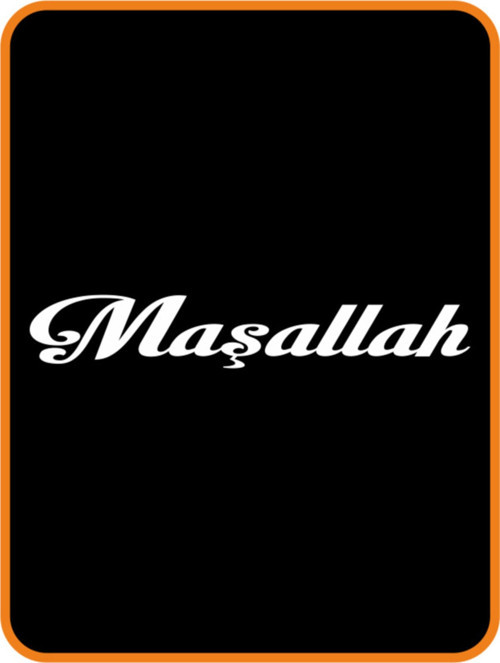 Maşallah Yazısı Oto Sticker Beyaz 24*4 Cm