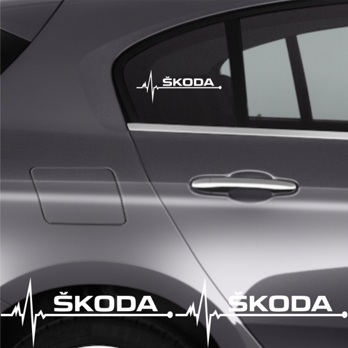 Skoda Superb İçin Uyumlu Aksesuar Oto Ritim Sticker 2 Adet 20*9 Cm