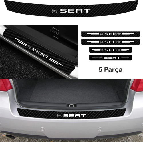 Seat Arona İçin Uyumlu Aksesuar Oto Bağaj Ve Kapı Eşiği Sticker Set Karbon