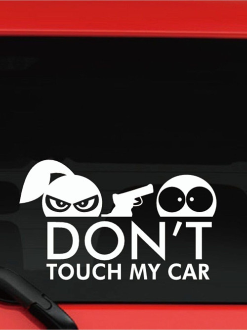 Arabama Dokunma İngilizce Oto Cam Sticker Beyaz 15*9 Cm