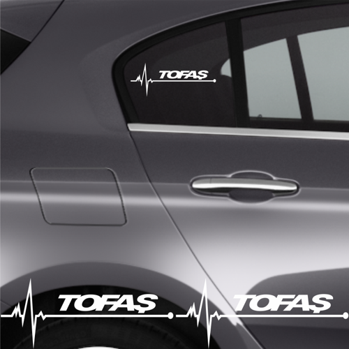 Tofaş Serçe İçin Uyumlu Aksesuar Oto Ritim Sticker 2 Adet 20*9 Cm