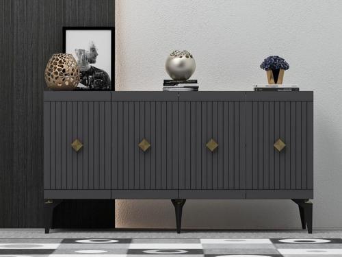 150 cm Midas Konsol Antrasit - Altın