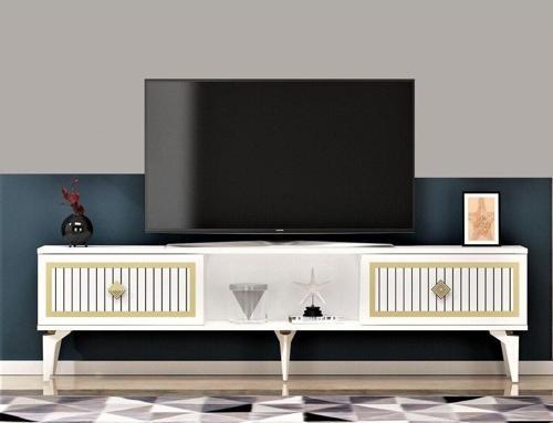 150 cm Nil Tv Sehpası (Alt Modül) Beyaz - Altın