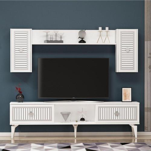 150 cm Nil Tv Ünitesi Beyaz - Gümüş