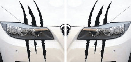 Monster Canavar Pençe Izi Uzun Siyah Far Oto Sticker