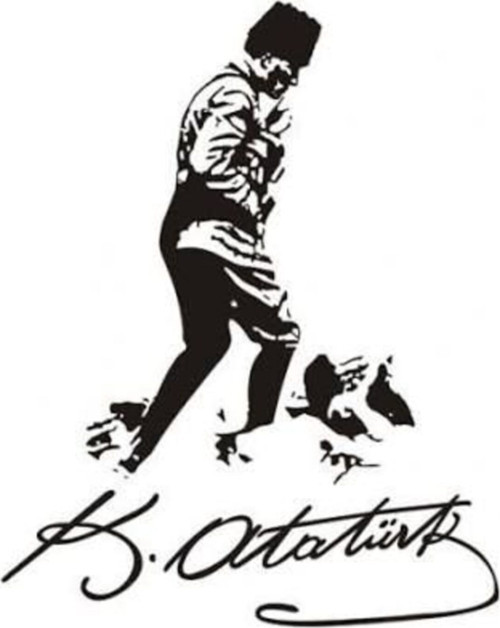 Mustafa Kemal Atatürk Oto Sticker Siyah 25*15 Cm