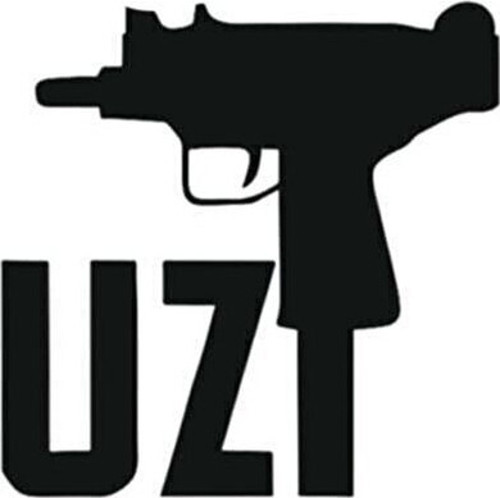 Uzi Oto Cam Sticker Siyah 13*13 Cm