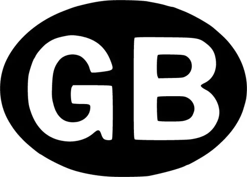 Gb Ülke Logosu Oto Sticker Siyah 15 X 10 Cm