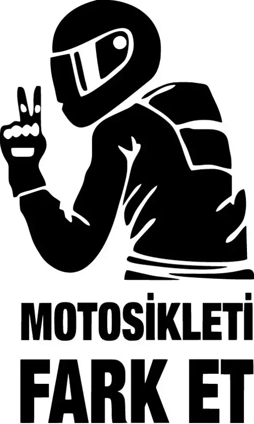 Motosikleti Fark Et Oto Sticker Siyah 20 X 32 Cm