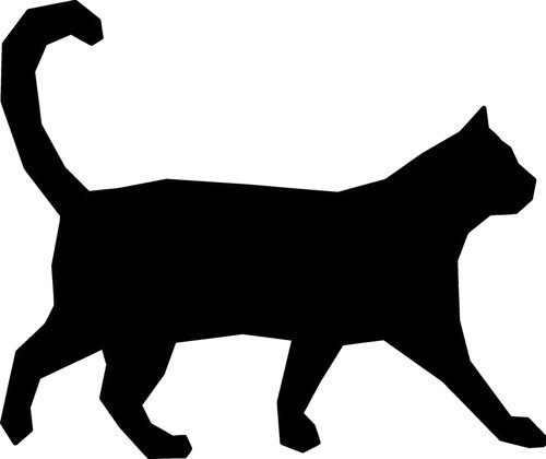 Geometrik Kedi Oto Sticker 30 X 24 Cm