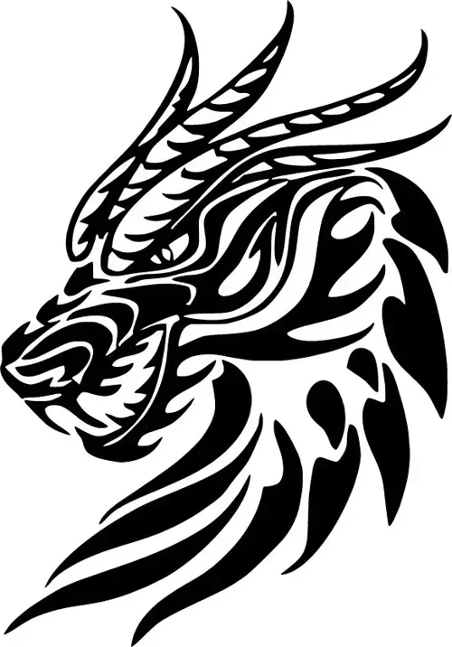 Alevli Ejderha Oto Sticker Siyah 25 X 35 Cm