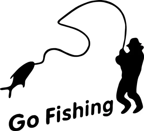 Go Fishing Oto Sticker Siyah 30 X 30 Cm