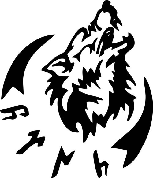 Göktürkçe Türk Kurt Oto Sticker 30 X 33 Cm