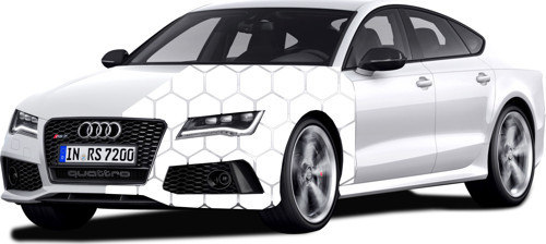 Altıgen Kaplama Ön Kaput Oto Sticker Beyaz