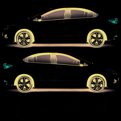 Opel Mıcra İçin Uyumlu Aksesuar Yan Şerit Oto Ritim Sticker