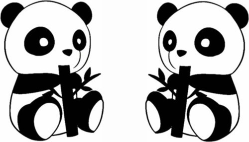 Panda Oto Sticker 30 X 15 Cm