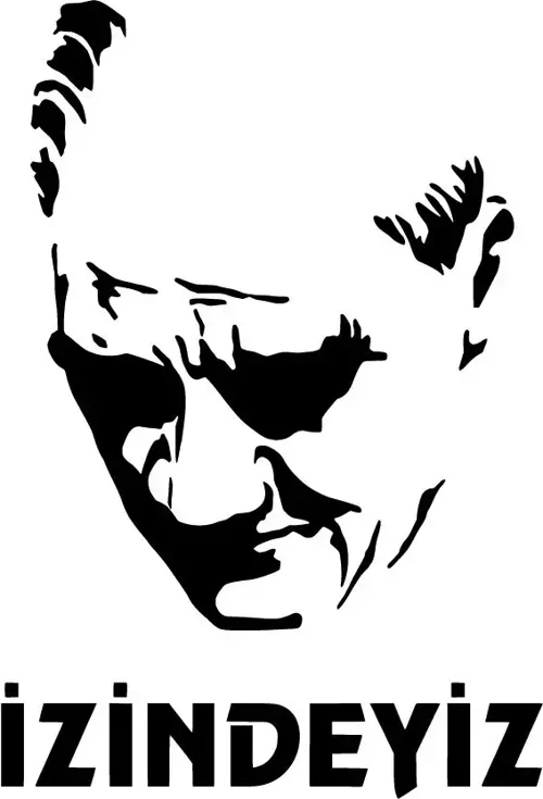 Atam İzindeyiz Oto Sticker Siyah 25 X 35 Cm
