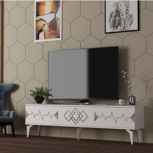 Rittim Tv Sehpası (Alt Modül) Beyaz - Gümüş