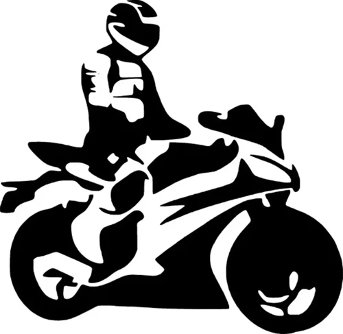 Yarış Motosikleti Oto Sticker Siyah 25 X 25 Cm