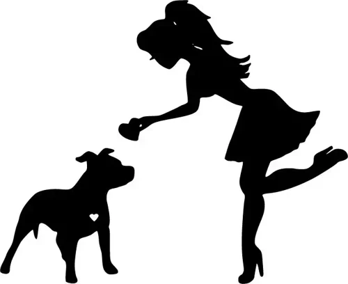 Pitbul Ve Kız Oto Sticker Siyah 30 X 24 Cm