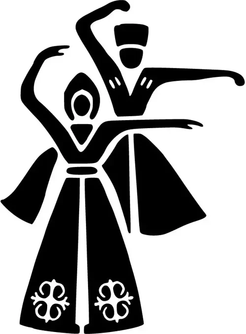 Kafkas Folklorcular Oto Sticker Siyah 25 X 35 Cm