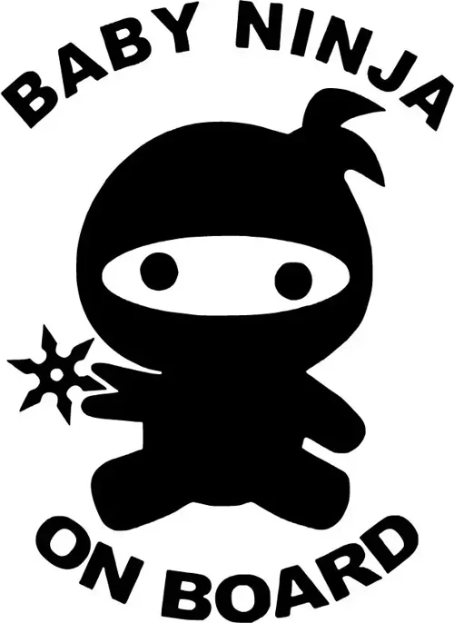 Baby Ninja On Board Oto Sticker Siyah 25 X 32 Cm