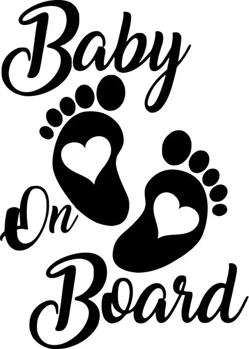 Baby On Board Ayaklar Oto Sticker Siyah 15 X 21 Cm