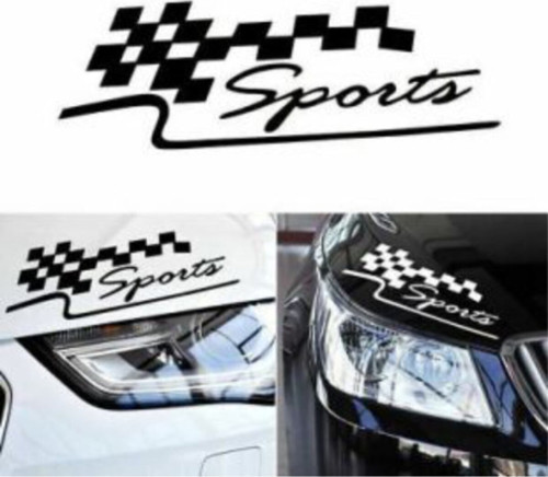 Sports Far Üstü Veya Kaporta Sticker Sağ-Sol Siyah 2 Adet 30*10 Cm