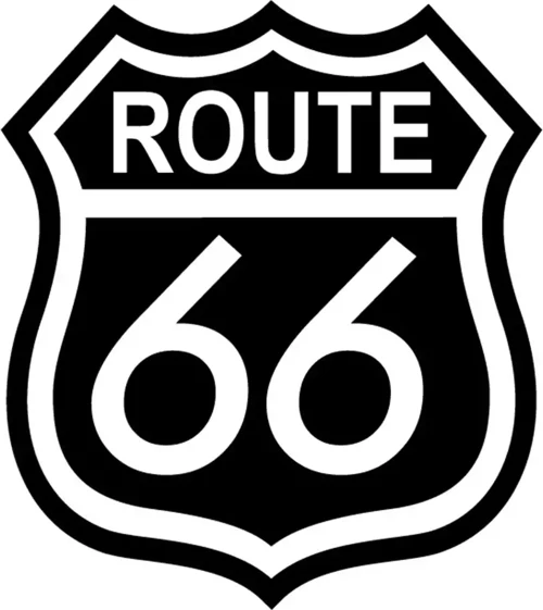 Route 66 Amblem Oto Sticker Siyah 25 X 27 Cm