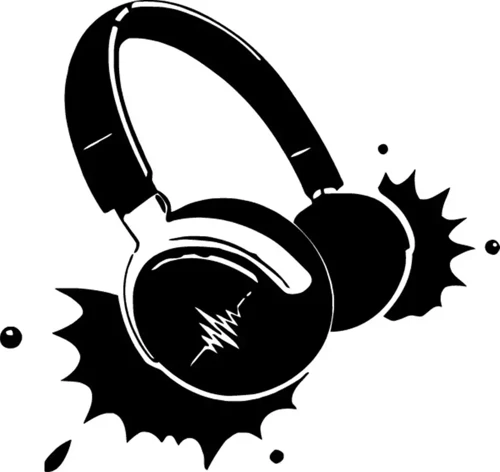 Dj Kulaklığı Oto Sticker Siyah 30 X 30 Cm
