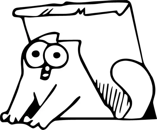 Kutudan Bakan Kedi Oto Sticker Siyah 30 X 27 Cm