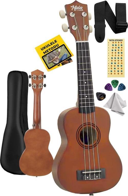 UKX-901M Brown Soprano Ukulele (Askı Çanta Metod Pena)