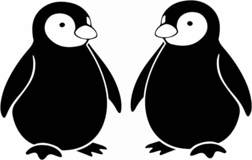 Sevimli Penguen Oto Sticker 25 X 15 Cm