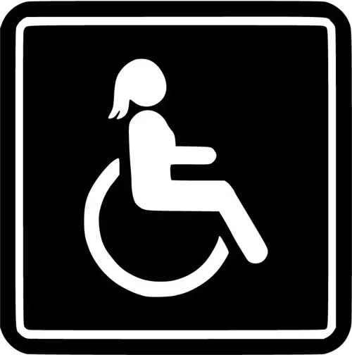 Engelli Amblemi Bayan Oto Sticker Siyah 30 X 30 Cm