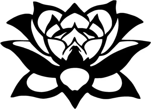 Lotus Çiçeği Oto Sticker Siyah 30 X 21 Cm