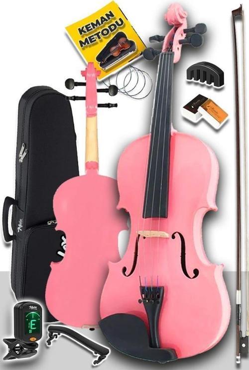 HGA24PİNK-PAK Pembe 1/2 Çocuk Kemanı Seti  (Yastık Tuner Susturucu Çanta Yay Reçine)