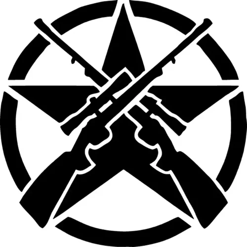Sniperlar Ve Yıldız Oto Sticker Siyah 25 X 25 Cm