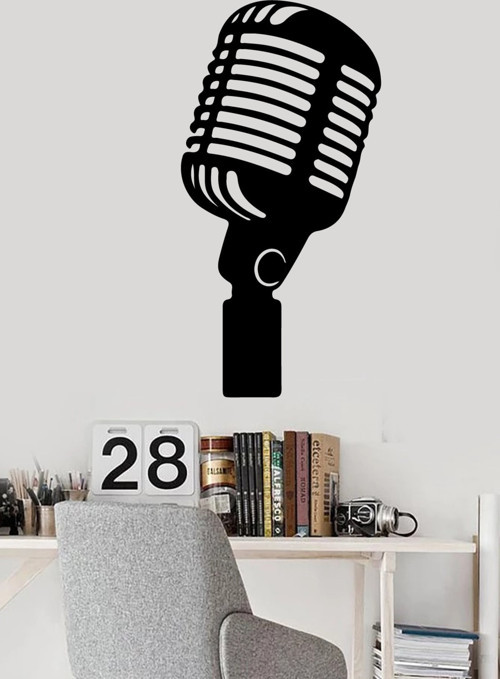 Mülsüm Gürses Mikrofon Müzik Duvar Sticker Yapıştırma (Sudan Ve Nemden Etkilenmez)